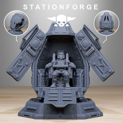 Vaskar Drop Pod, Imperial Army proxy miniature, 28mm heroic scale unpainted resin
