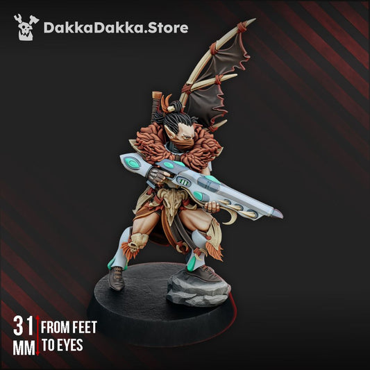 Eldar Warrior, proxy miniature, infantry, 28mm heroic scale unpainted resin