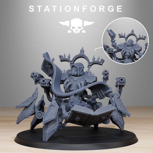 Scavenger Librarian, Tech Priests proxy miniature, 28mm heroic scale unpainted resin