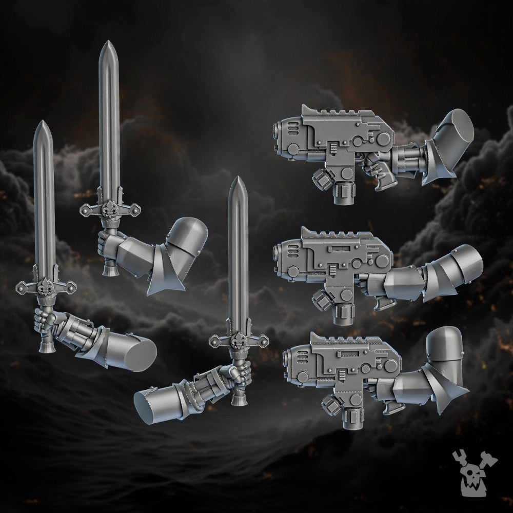 Battle Sisters Robotic Arms Set, resin conversion bits, bits, 28mm heroic scale unpainted resin