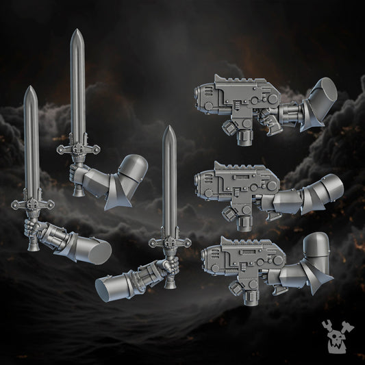Battle Sisters Robotic Arms Set, resin conversion bits, bits, 28mm heroic scale unpainted resin
