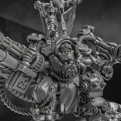 Orks Gharghkool Da Big Wrecka, proxy miniature, 28mm heroic scale unpainted resin, view 2