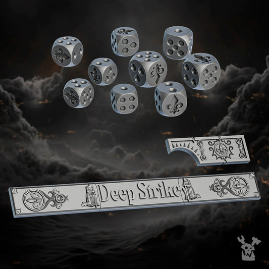 Battle Sisters Gauge And Dice, resin conversion bits, markers, 28mm heroic scale unpainted resin