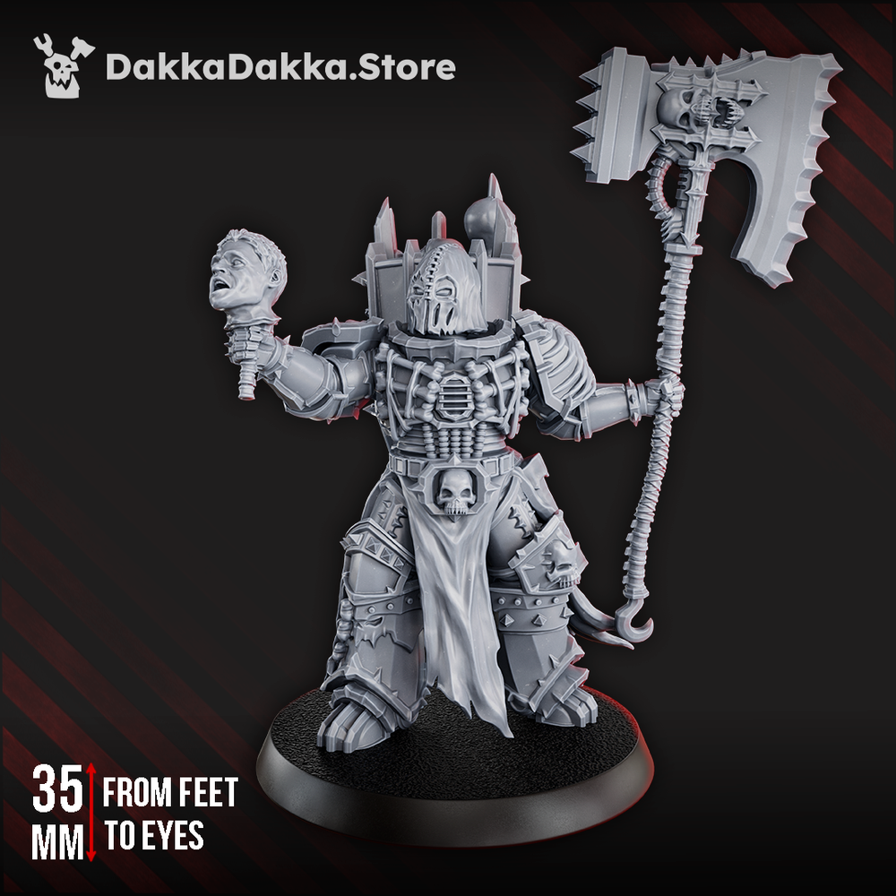 Bloodthirsty Knights Carac The Murderous Rampage, proxy miniature, 28mm heroic scale unpainted resin