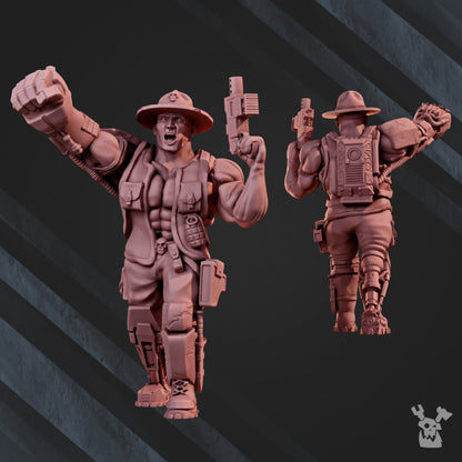Imperial Army Jungle Fighters Commander, 28mm heroic scale unpainted resin, view 10