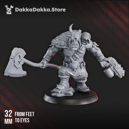Orks Porkaz Boyz, proxy miniature, 28mm heroic scale unpainted resin