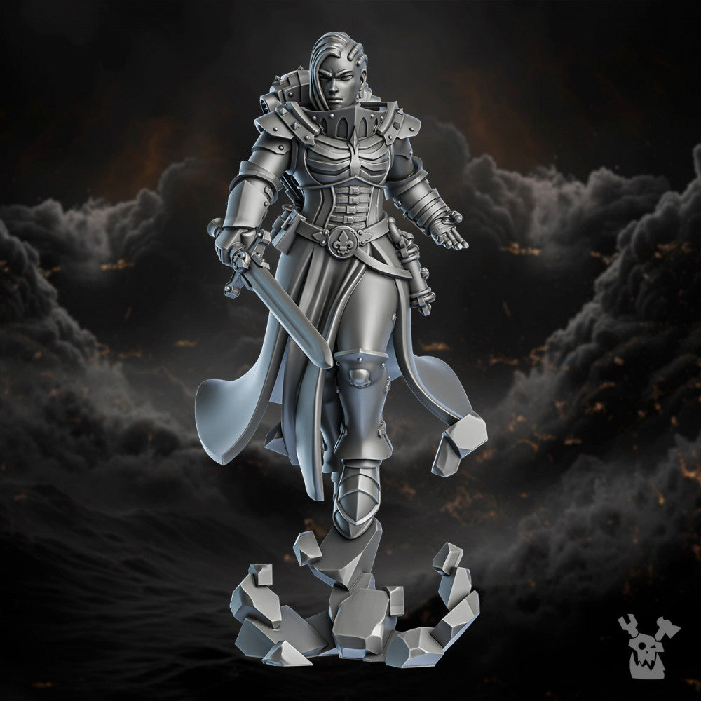 Battle Sisters Ephra, proxy miniature, 28mm heroic scale unpainted resin