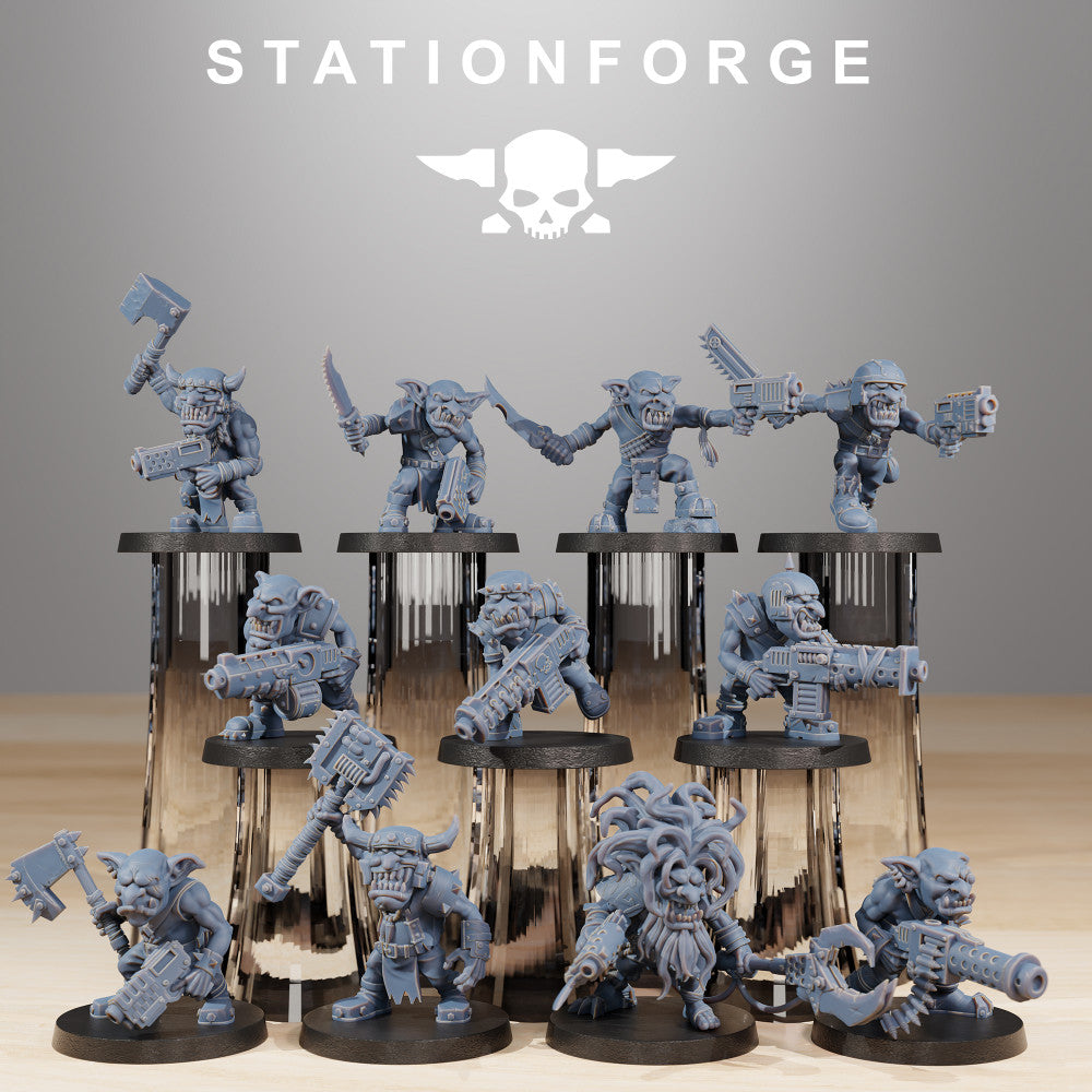 Orks Gobs Infantry, proxy miniature, 28mm heroic scale unpainted resin