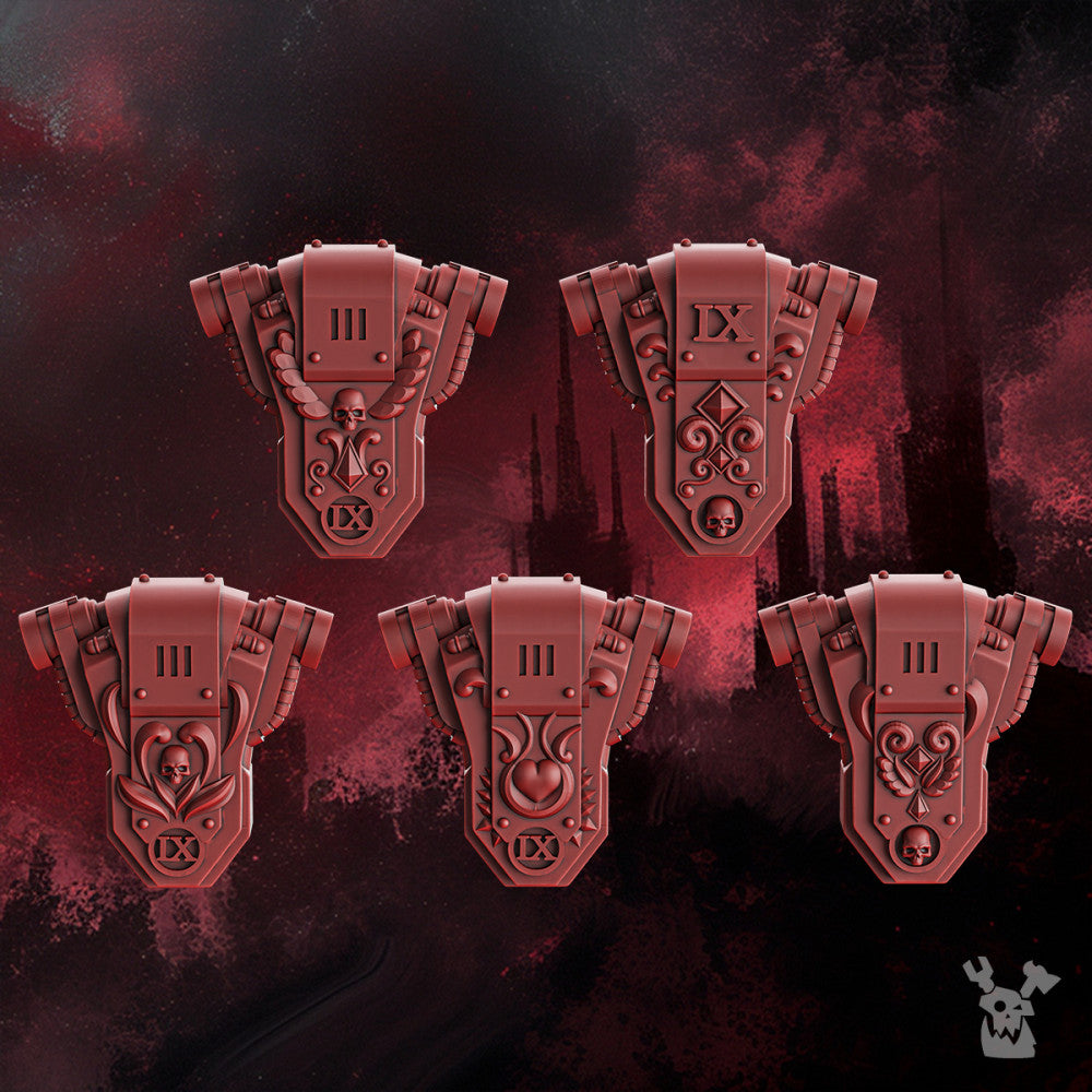 Crimson Knights Backpacks Set, resin conversion bits, 28mm heroic scale unpainted resin