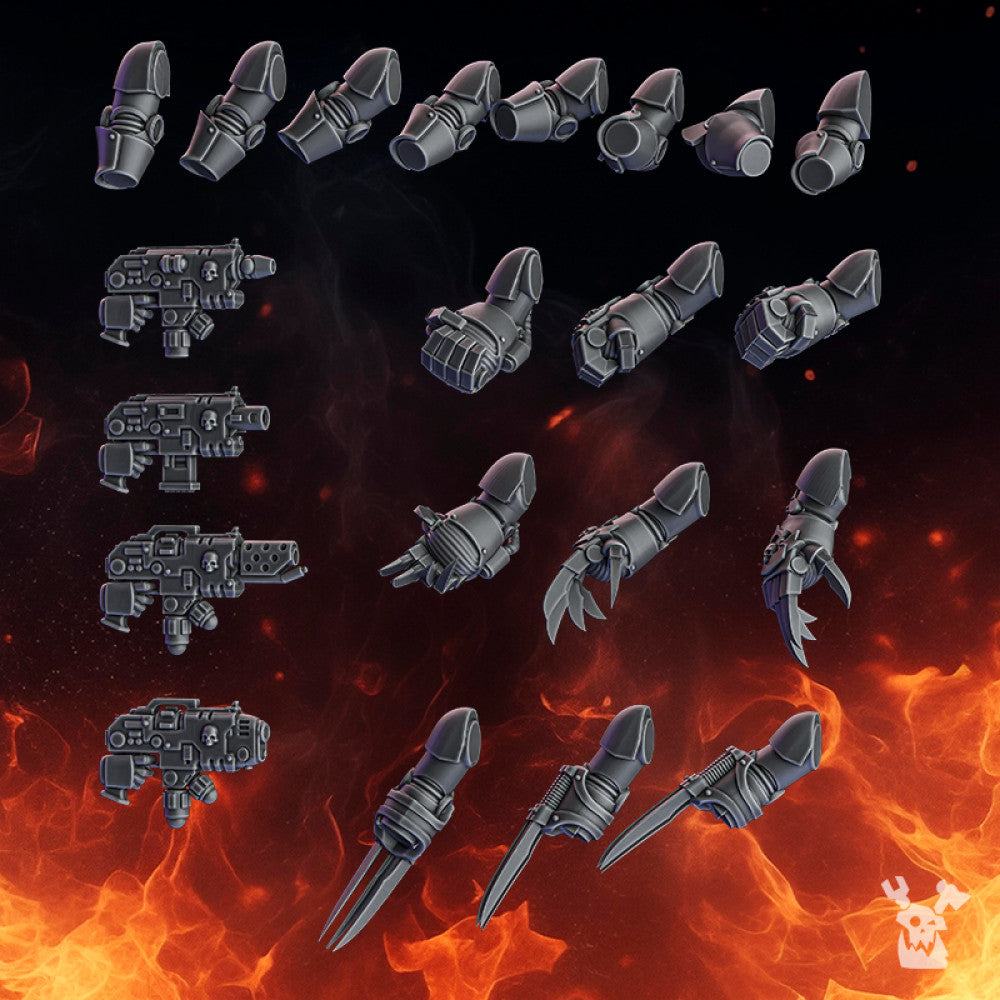 Crusader Knights Arms Set (Left), resin conversion bits, bits, 28mm heroic scale unpainted resin