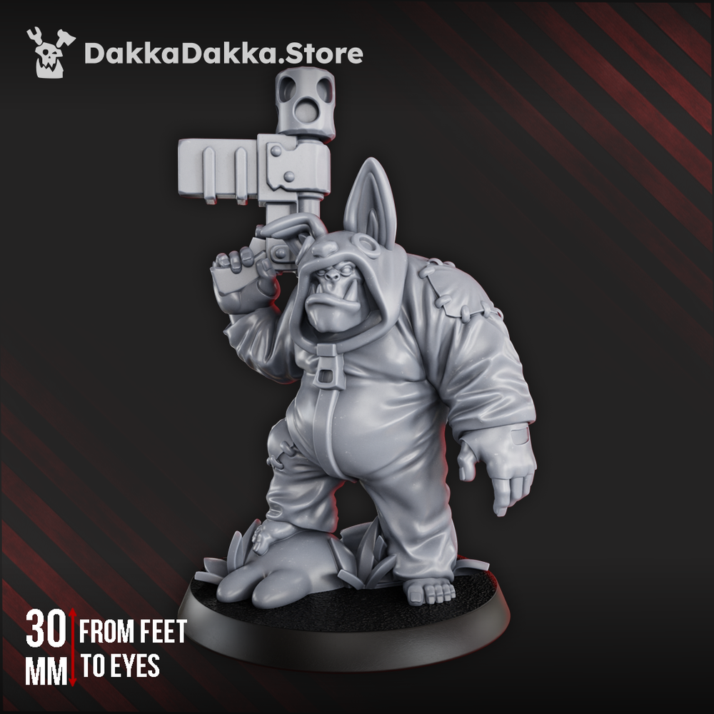 Orkbubu Labubork, Orks proxy miniature, 28mm heroic scale unpainted resin