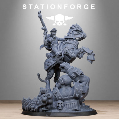 Grim Guard Officer Horseman, Imperial Army proxy miniature, infantry, 28mm heroic scale unpainted resin