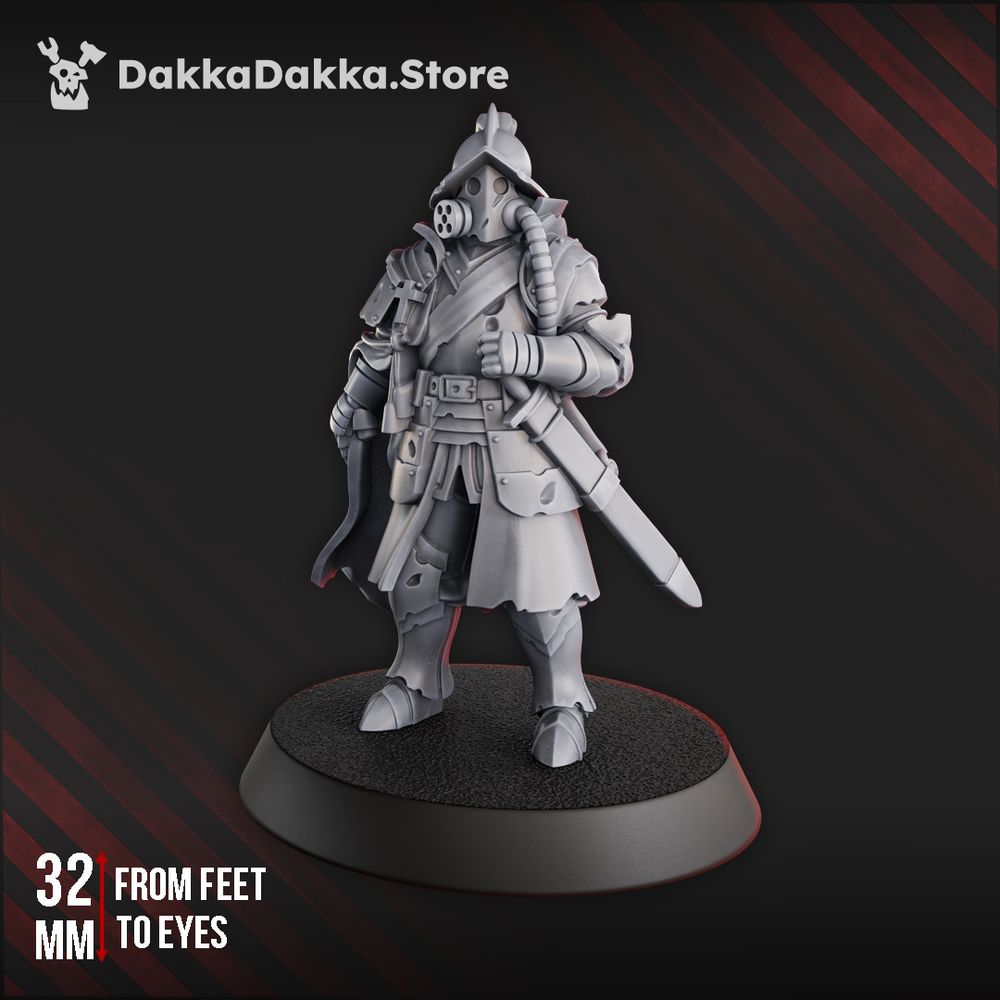 Torquemadas Cortezs Comandante, Trench Warfare proxy miniature, 28mm heroic scale unpainted resin, view 5