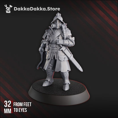 Torquemadas Cortezs Comandante, Trench Warfare proxy miniature, 28mm heroic scale unpainted resin, view 5