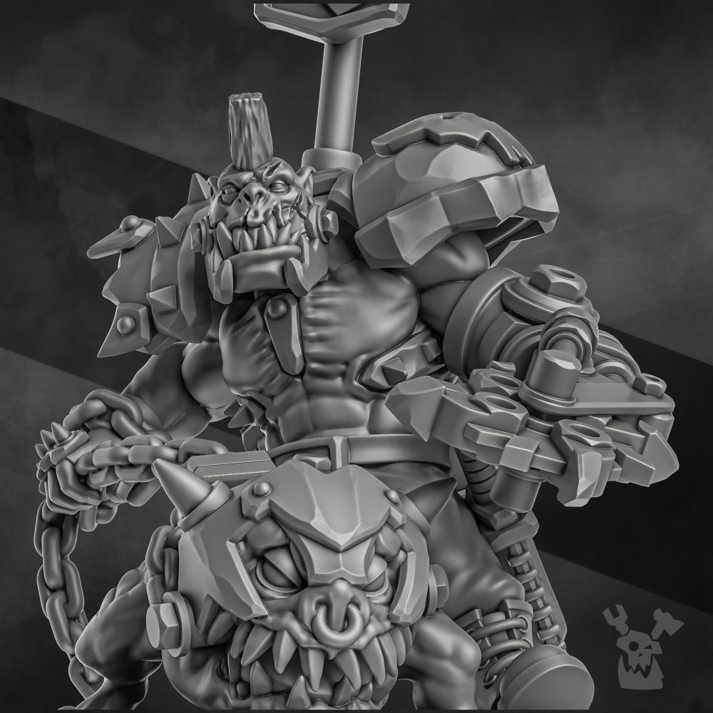 Orks Zargok Da Hogmasta, proxy miniature, 28mm heroic scale unpainted resin