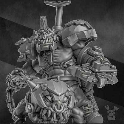 Orks Zargok Da Hogmasta, proxy miniature, 28mm heroic scale unpainted resin
