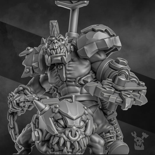Orks Zargok Da Hogmasta, proxy miniature, 28mm heroic scale unpainted resin