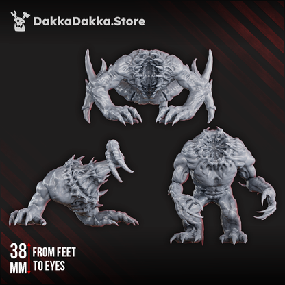 Bloodthirsty Knights Beasts From Beyond, proxy miniature, monster, 28mm heroic scale unpainted resin