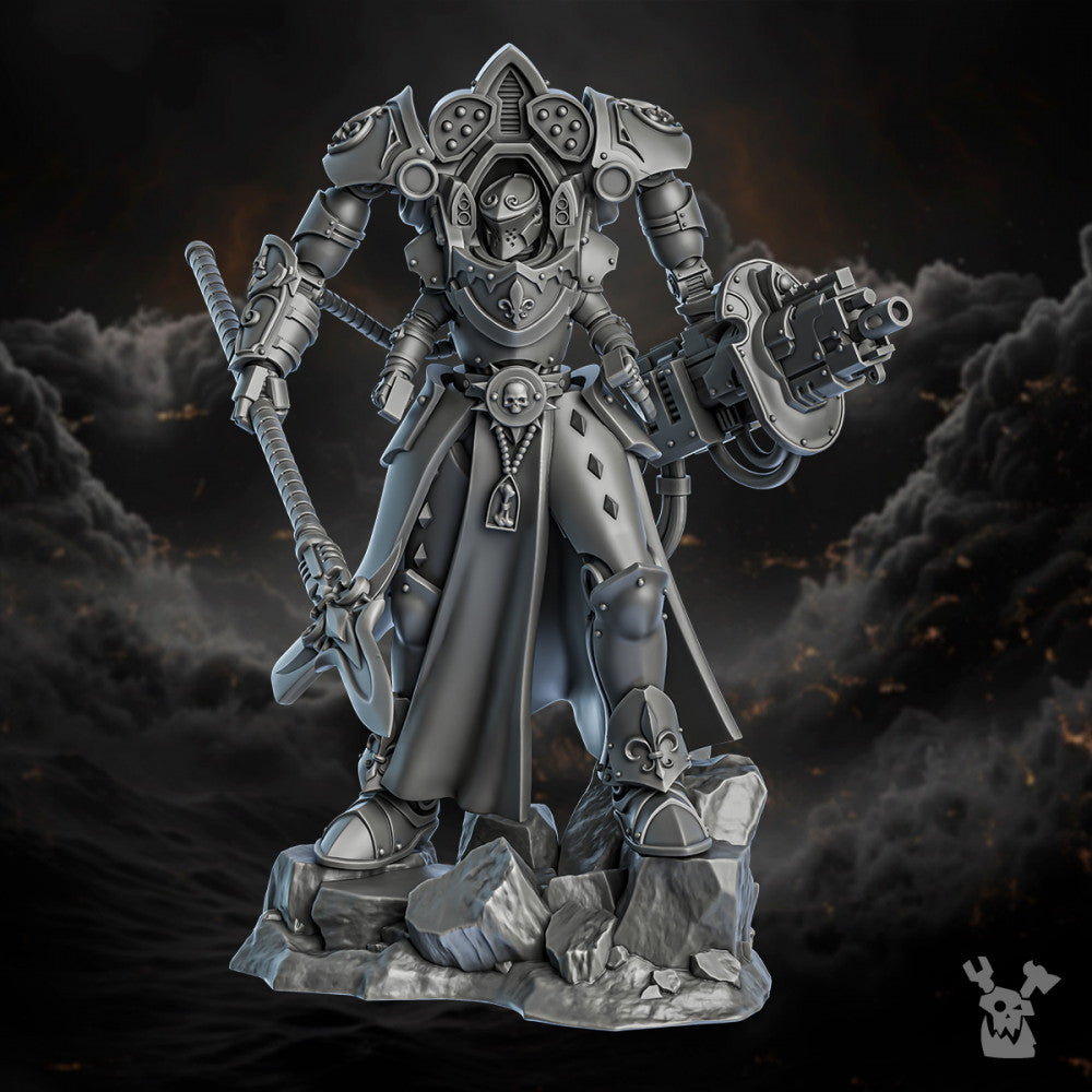 Battle Sisters Irell Mall Fullmetal Lady, proxy miniature, 28mm heroic scale unpainted resin, view 3