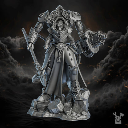 Battle Sisters Irell Mall Fullmetal Lady, proxy miniature, 28mm heroic scale unpainted resin, view 3