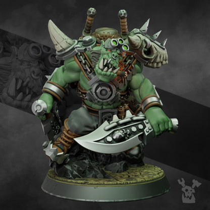 Orks Boss Smirknife, proxy miniature, character, 28mm heroic scale unpainted resin