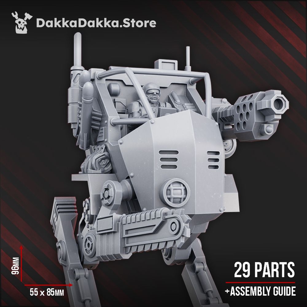 Regius Guard Stomper Mech, Imperial Army proxy miniature, walker, 28mm heroic scale unpainted resin
