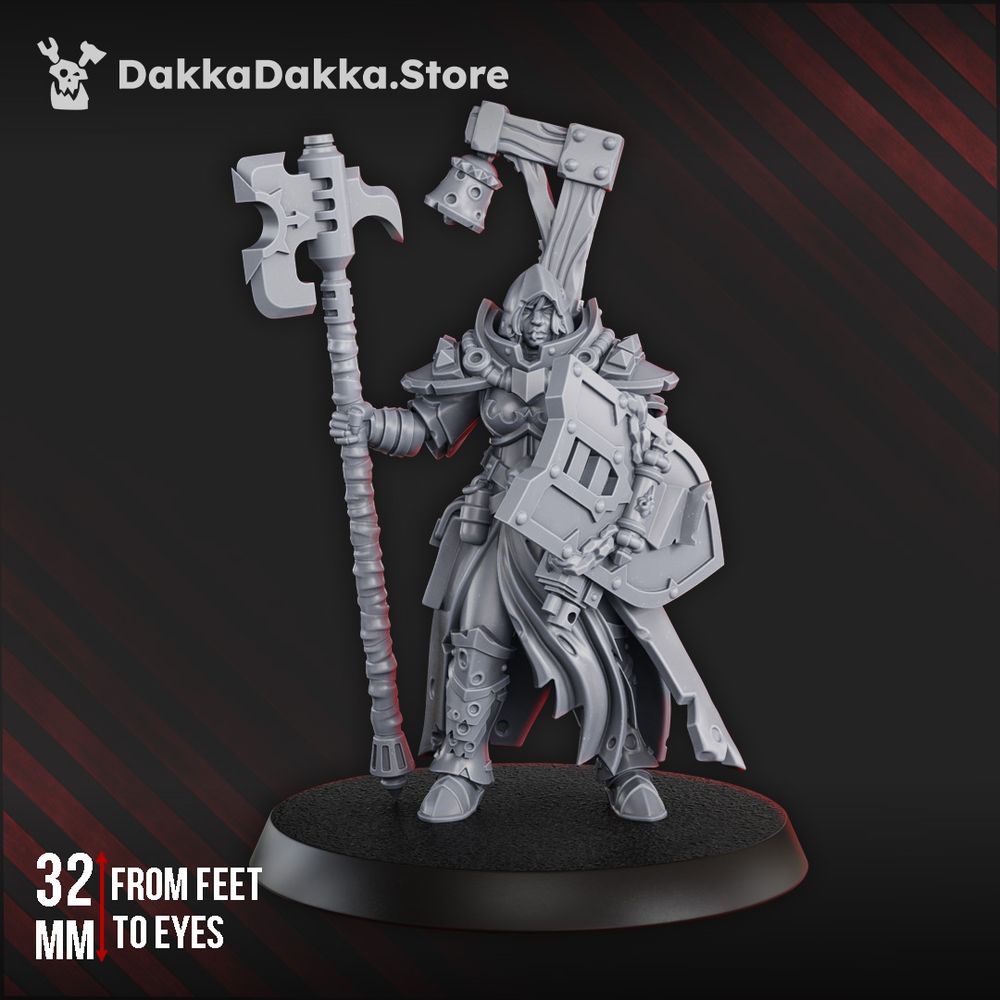 Dark Space Knights Coven Blightshield Witch, proxy miniature, character, 28mm heroic scale unpainted resin