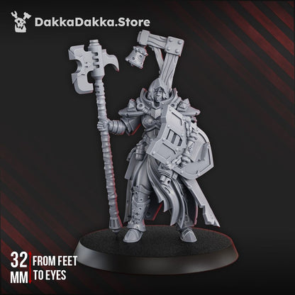 Dark Space Knights Coven Blightshield Witch, proxy miniature, character, 28mm heroic scale unpainted resin