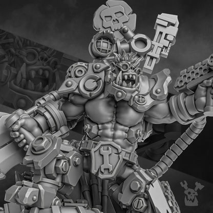 Orks Nikk Da Tech, proxy miniature, 28mm heroic scale unpainted resin