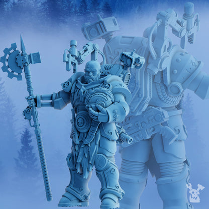 Wolf Knights Dangran Father Of Ethereal Mountains, proxy miniature, 28mm heroic scale unpainted resin, view 2