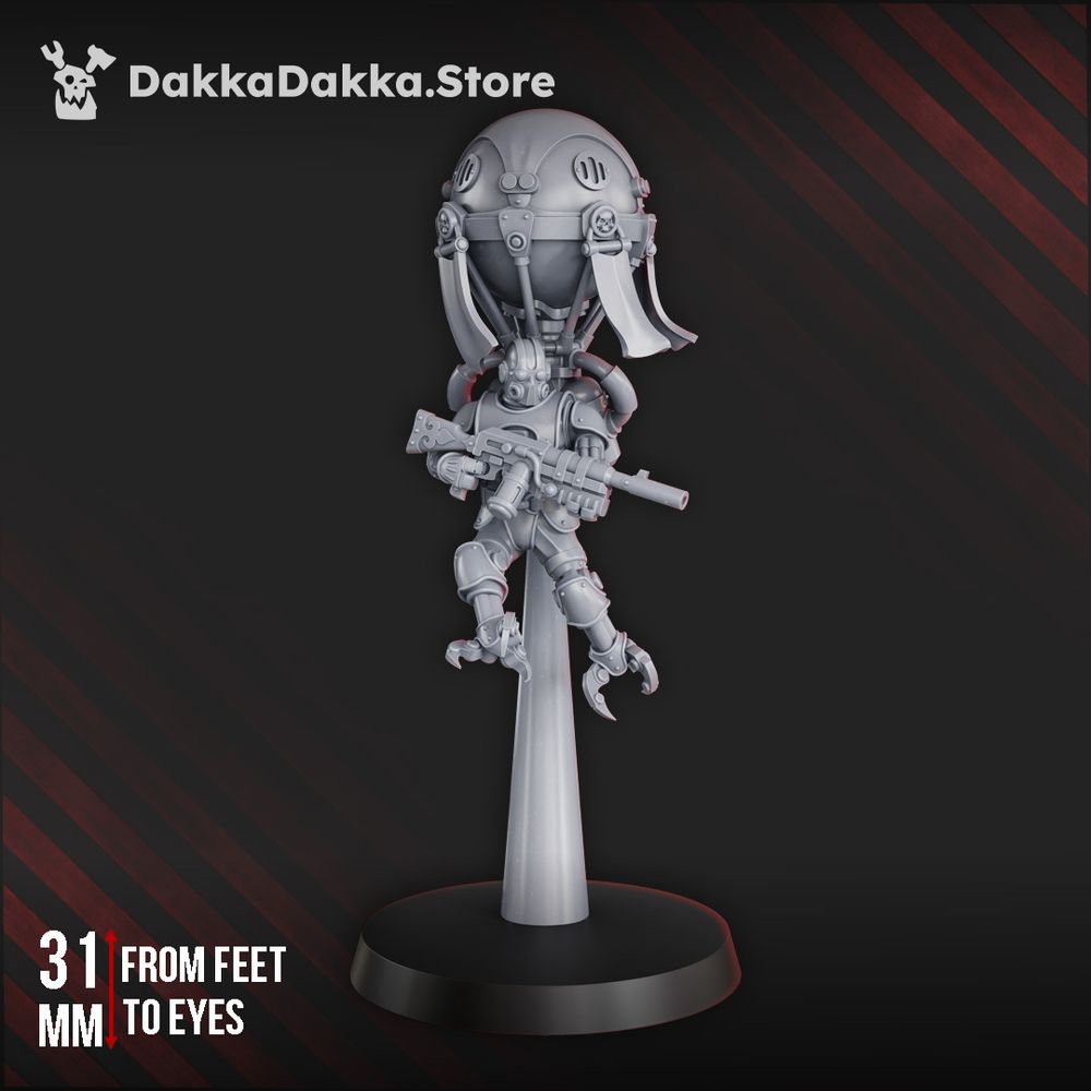 Tech Priests Aerobellum Pursuers, 28mm heroic scale unpainted resin