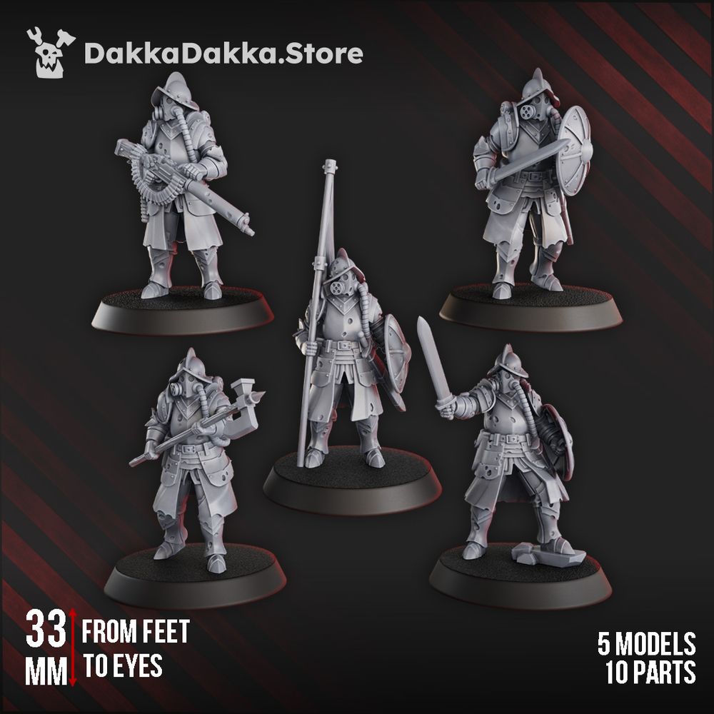 Torquemadas Conquistador Veterans, Trench Warfare proxy miniature, 28mm heroic scale unpainted resin