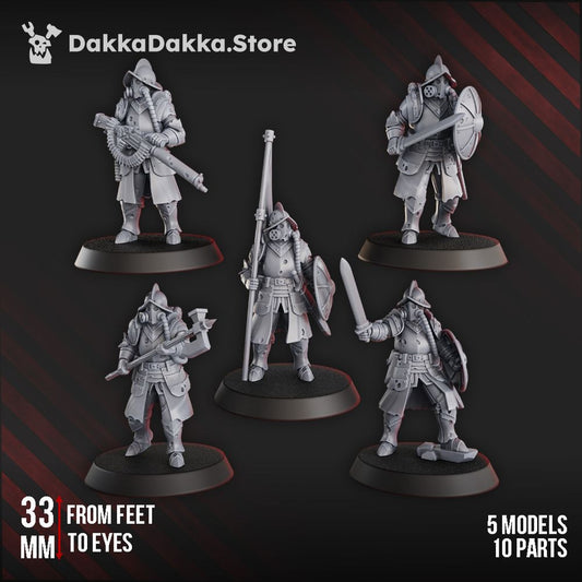 Torquemadas Conquistador Veterans, Trench Warfare proxy miniature, 28mm heroic scale unpainted resin