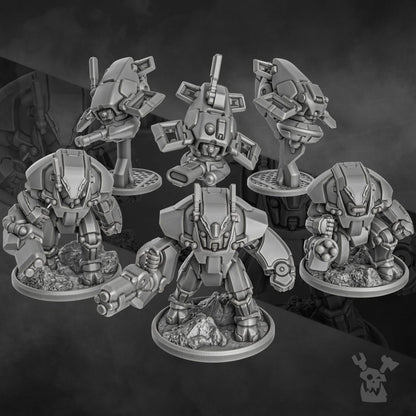Tuai Shadow Combat Suits, proxy miniature, 28mm heroic scale unpainted resin, view 5