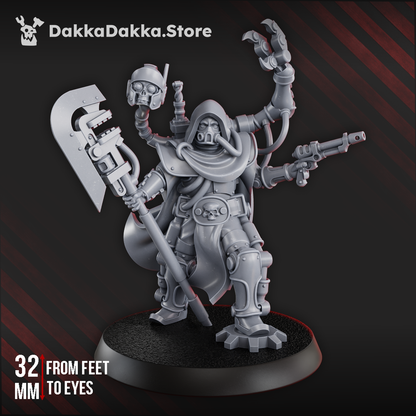 Tech Priests Archimech Engineer, 28mm heroic scale unpainted resin