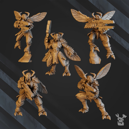 Tuai Mantomorhs Assault Squad, proxy miniature, 28mm heroic scale unpainted resin