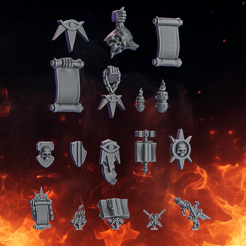 Crusader Knights Knight Decor Bits, resin conversion bits, 28mm heroic scale unpainted resin, view 2