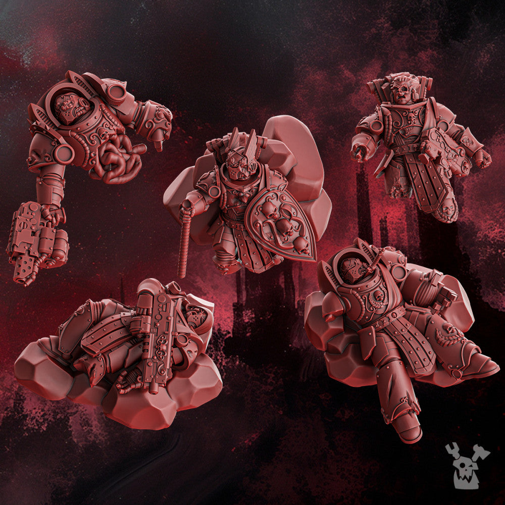 Crimson Knights Broken Wings, resin miniature bases, bases, 28mm heroic scale unpainted resin