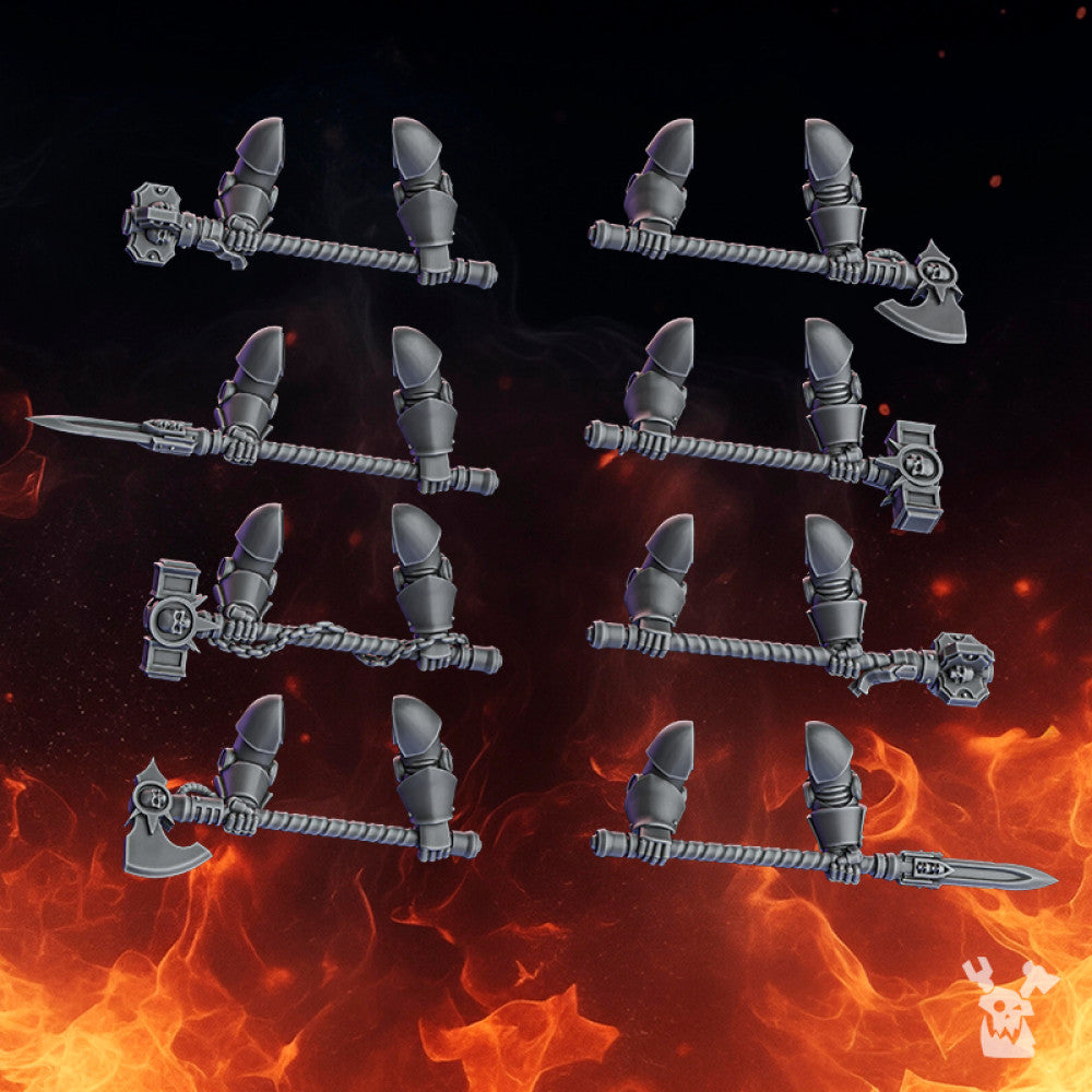 Crusader Knights Warden Two Handed Weapons, resin conversion bits, 28mm heroic scale unpainted resin