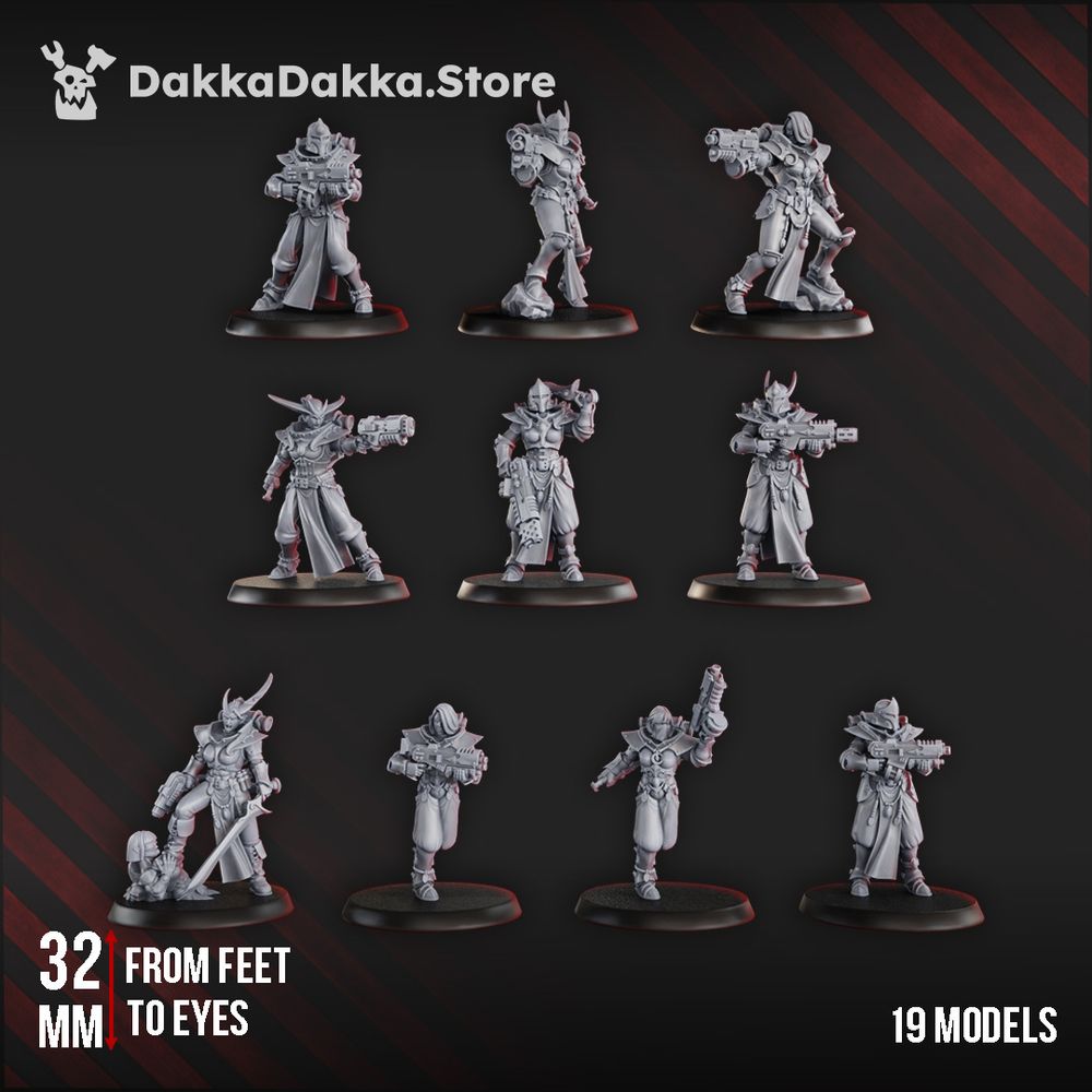 Pleasure Knights Squad (10 Units), proxy miniature, 28mm heroic scale unpainted resin
