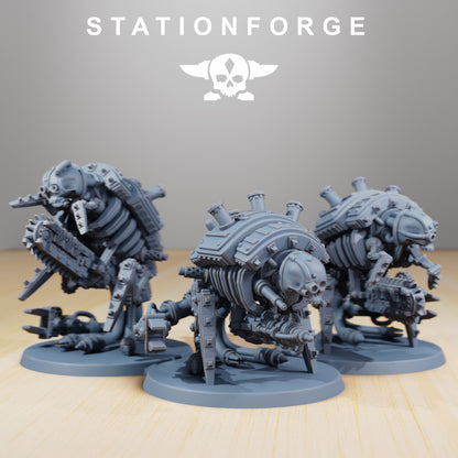 Tech Priests Scavenger Assassinators (3 Units), 28mm heroic scale unpainted resin