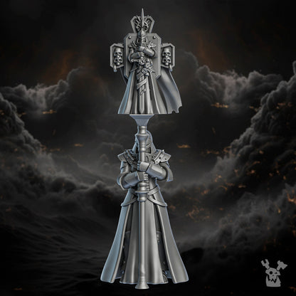 Battle Sisters Relict Sister, proxy miniature, 28mm heroic scale unpainted resin, view 3