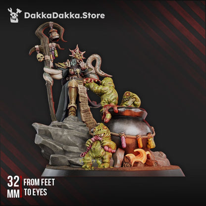 Dark Space Knights Phoebe The Unholy Well, proxy miniature, 28mm heroic scale unpainted resin