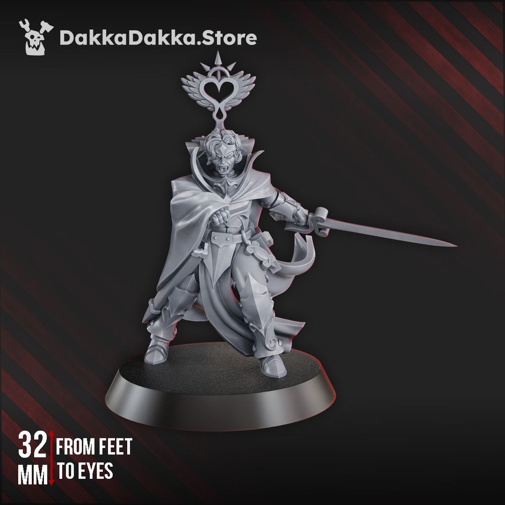 Battle Sisters Abbatissa Elvira Vespertilion, proxy miniature, 28mm heroic scale unpainted resin