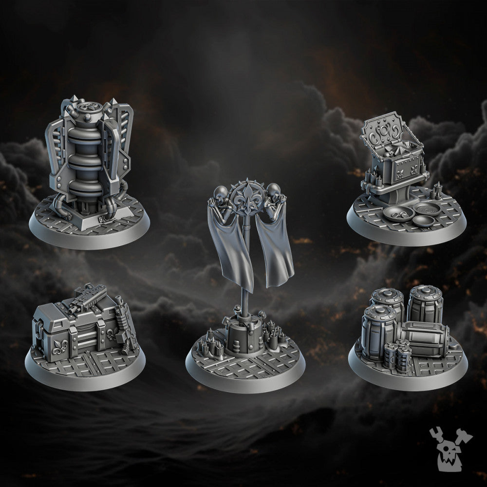 Battle Sisters Objective Markers, resin conversion bits, 28mm heroic scale unpainted resin