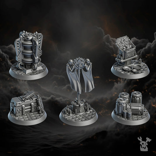 Battle Sisters Objective Markers, resin conversion bits, 28mm heroic scale unpainted resin