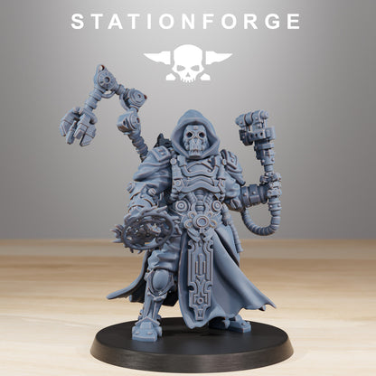 Scavenger Techno Priest, Tech Priests proxy miniature, character, 28mm heroic scale unpainted resin