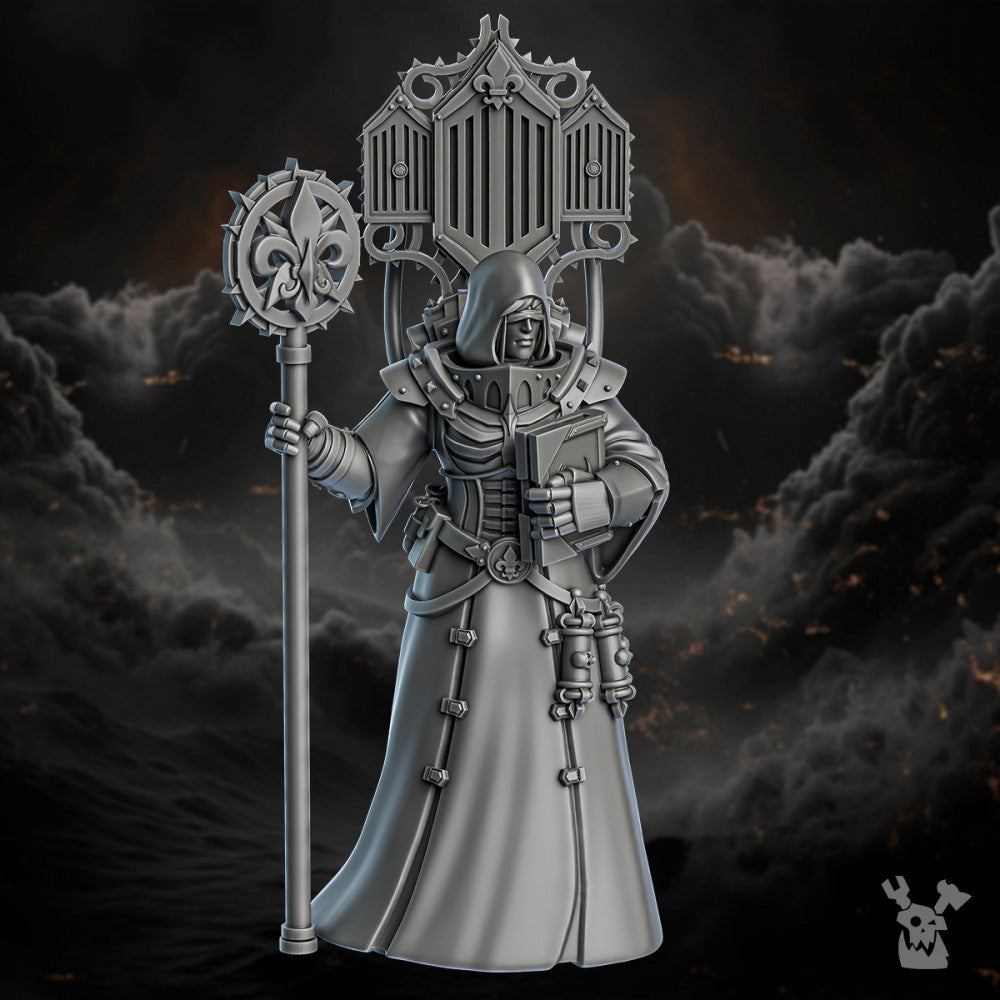 Battle Sisters Herald, proxy miniature, character, 28mm heroic scale unpainted resin, view 2