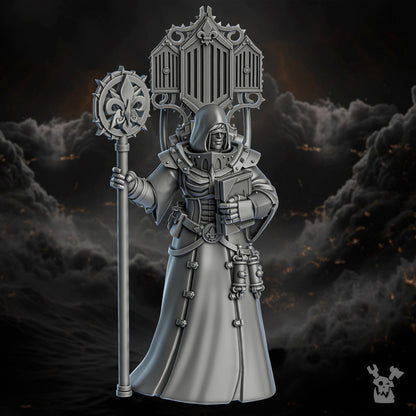 Battle Sisters Herald, proxy miniature, character, 28mm heroic scale unpainted resin, view 2