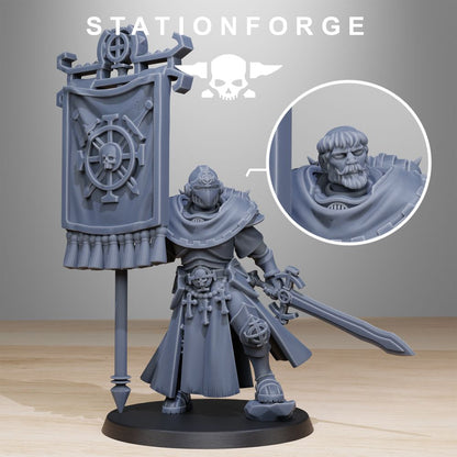 Imperial Army Flag Bearer, proxy miniature, 28mm heroic scale unpainted resin